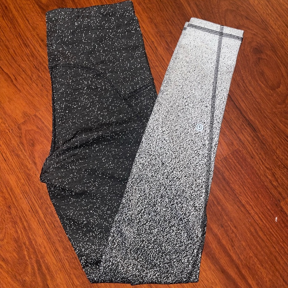 Black and white athletic leggings